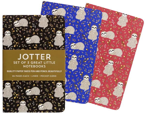 Set Of 3 Jotter Sloth By Peter Pauper