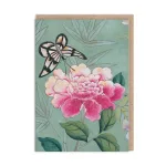 Diane Hill Butterfly And Peony By Diane Hill