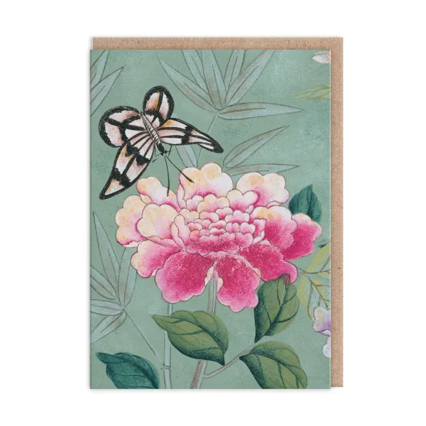 Diane Hill Butterfly And Peony By Diane Hill