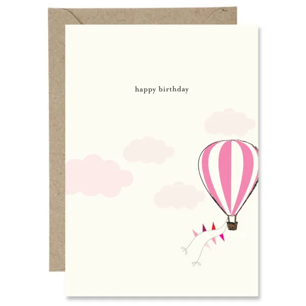 Hot Air Balloon Birthday Card By Paper Gull