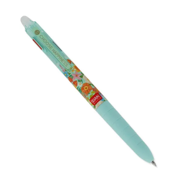 3 Colour Erasable Floral Pen By  Legami