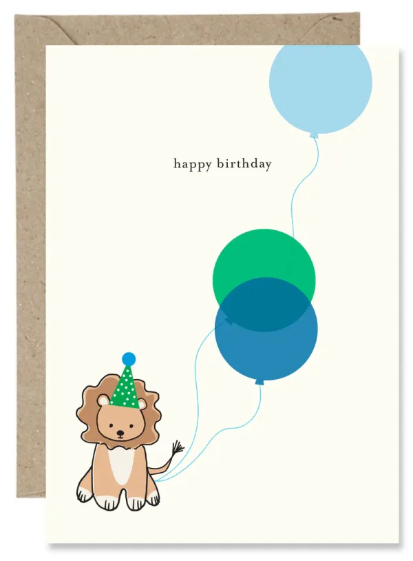 Happy Birthday Lion Card By Paper Gull