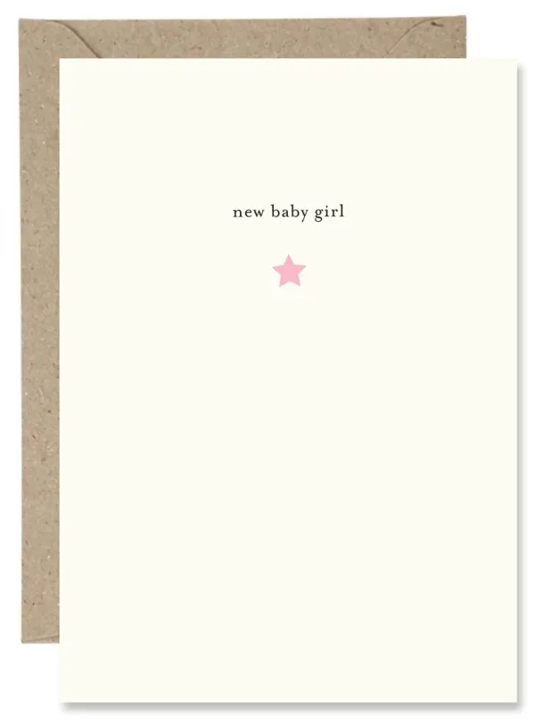 New Baby Girl Card By Paper Gull